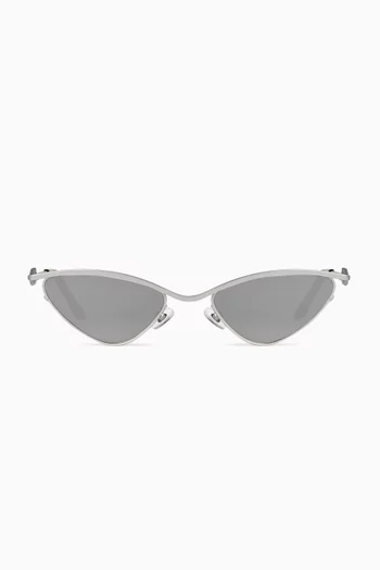 Zoe Cat-eye Sunglasses in Metal