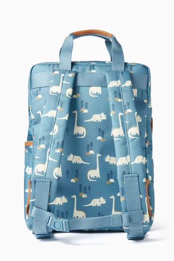 Large All-over Dinosaur Print Backpack in Recycled Fabric
