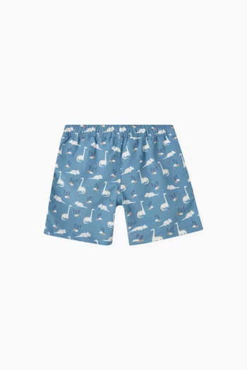 Animal-print Swim Shorts in Recycled-nylon