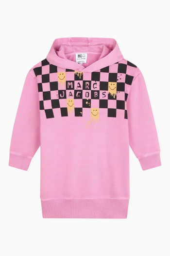 Check-print Hoodie Dress in Cotton
