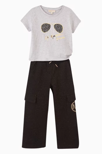 Studded-embellished Graphic Logo T-shirt in Cotton