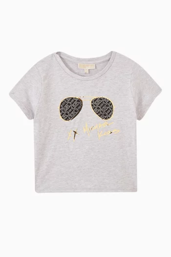 Studded-embellished Graphic Logo T-shirt in Cotton