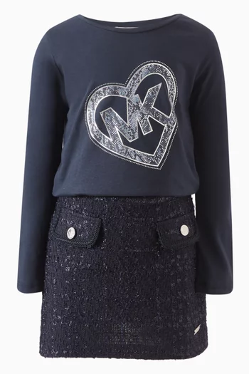 Embellished Logo T-shirt in Cotton