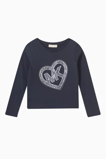 Embellished Logo T-shirt in Cotton