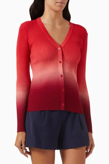 Cargo V-neck Sweater in Ribbed-knit