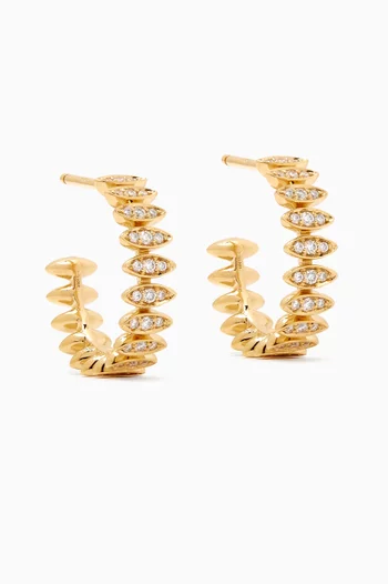 Small Barq Marquise Diamond Hoop Earrings in 18kt Gold