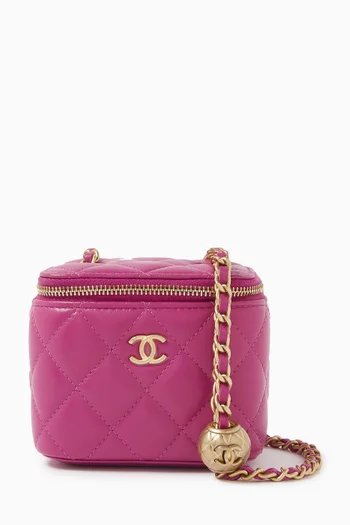 Unused Chanel Vanity Bag in Quilted Lambskin Leather