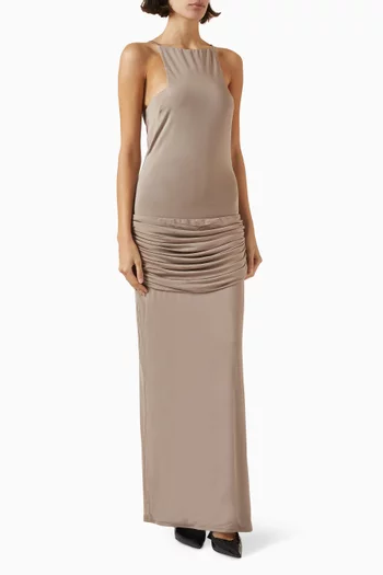 Danae Ruched Dress in Stretch Viscose