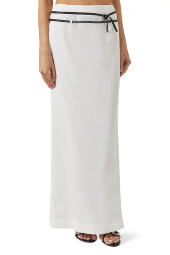 Miller Belted Maxi Skirt in Tencel-linen