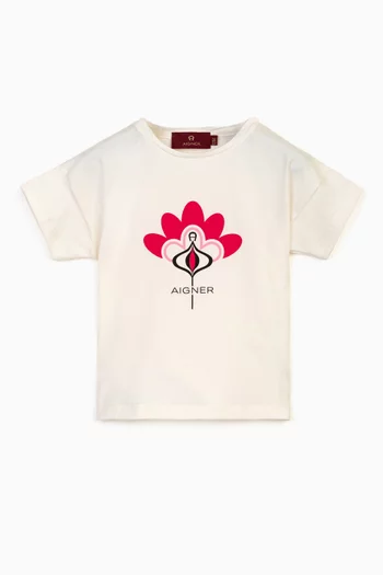 Floral-print Motif T-shirt in Cotton