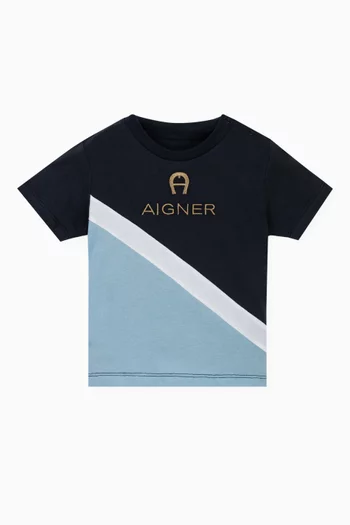 Colour-blocked Logo T-shirt in Cotton