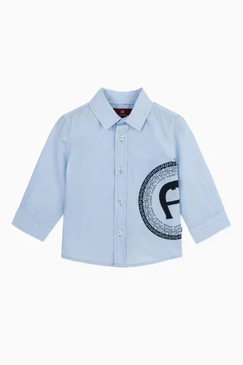 Logo Button-down Shirt in Cotton