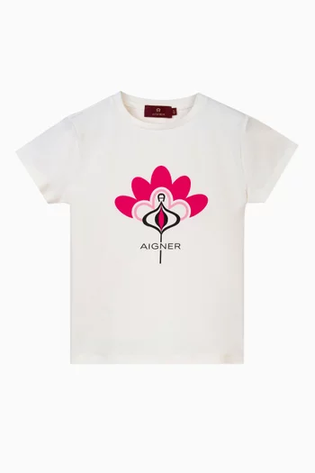 Flower Print T-Shirt in Cotton