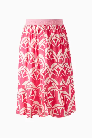 All-over Print Flared Skirt