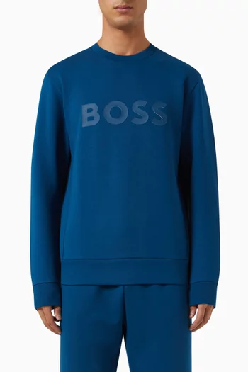 Buy BOSS Blue Salbo Logo Sweatshirt in Cotton For Men Online Ounass Bahrain