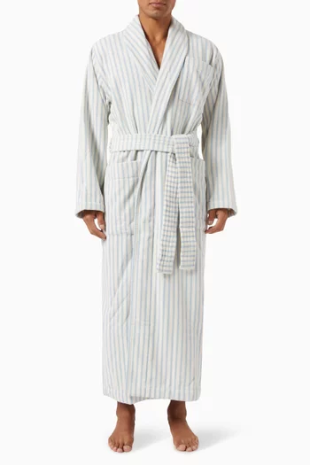 Classic Striped Bathrobe in Organic-cotton