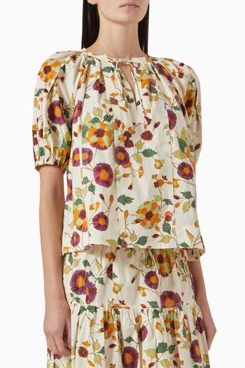 Loli Floral-print Top in Cotton