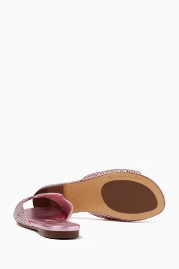 Slip on Sandals in Foiled Leather