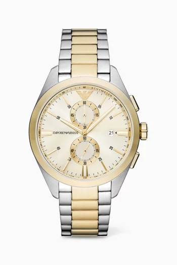 Buy Emporio Armani Gold Claudio Chrono Stainless Steel Watch 43mm For Men Online Ounass Bahrain