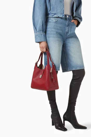 Deco Crossbody Bag in Pebbled Leather