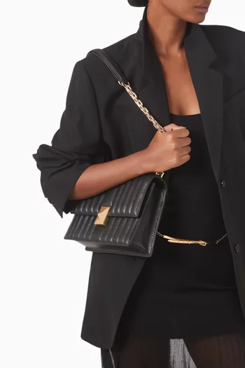 Deco Chain Shoulder Bag in Quilted Leather