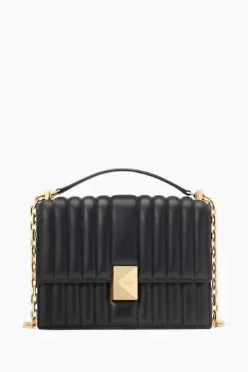 Deco Chain Shoulder Bag in Quilted Leather