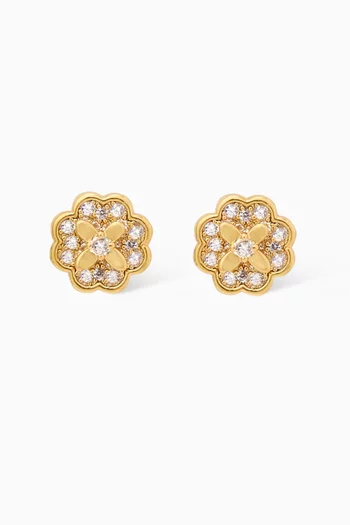 Heritage Bloom Mini Stud Earrings in Plated Metal