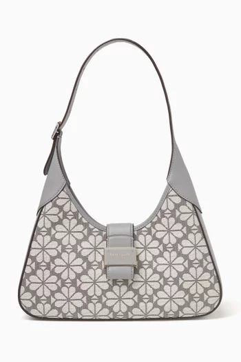 حقيبة كتف نوفو صغيرة بنقشة زهور بالشكل البستوني جاكار