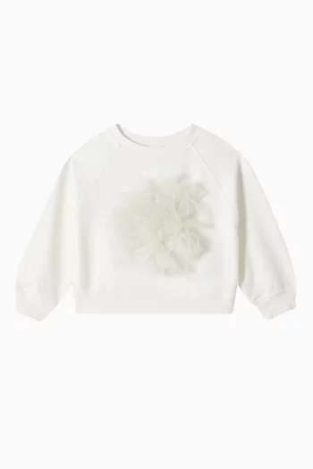 Floral Applique Sweatshirt in Cotton