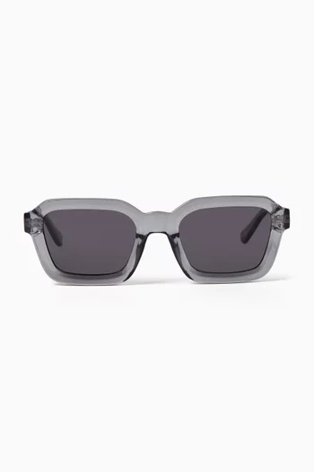 Impossible Pewter Rectangle Sunglasses in Polycarbonate