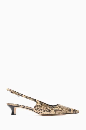 Catrina Slingback Pumps in Snake-embossed Leather