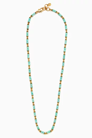 Sea Blossom Amazonite Necklace in Gold-plated Brass