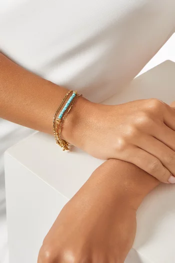 Typhoon Turquoise Bracelet in Gold-plated Brass