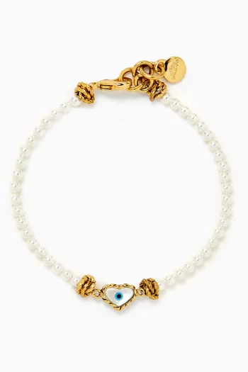 Veridian Pearl Anklet in Gold-plated Brass