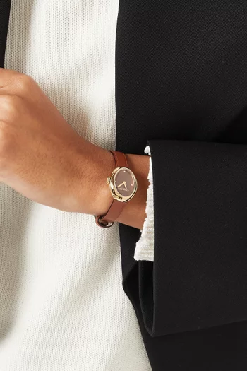 Sammy Quartz Watch in Leather, 22mm