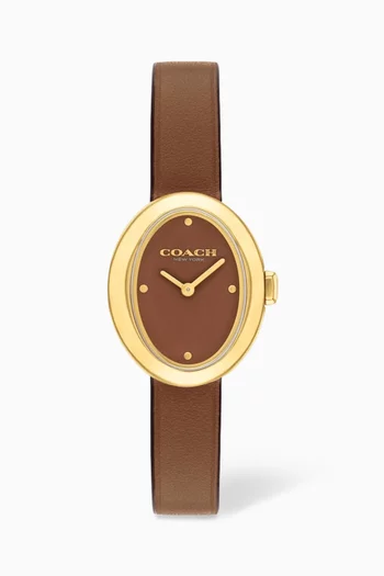Sammy Quartz Watch in Leather, 22mm