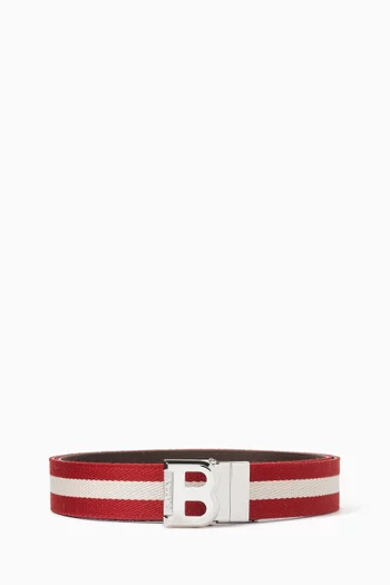 Bising Reversible Belt in Leather & Canvas