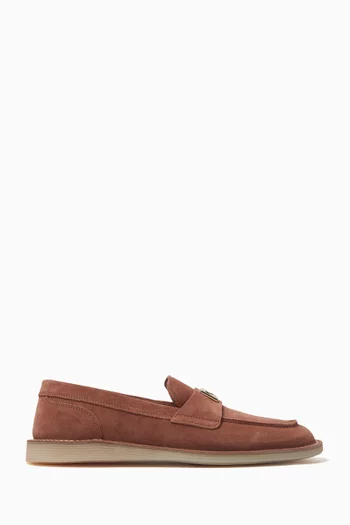 Florio Logo Loafers in Suede