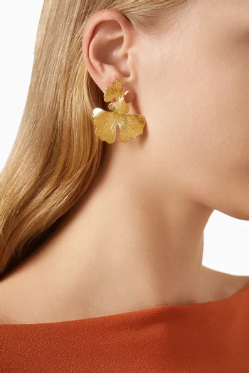 Flora Petal Earrings in 24kt Gold-plated Brass