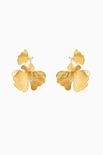 Flora Petal Earrings in 24kt Gold-plated Brass