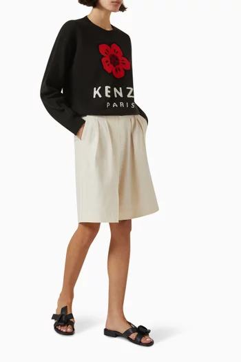 سويت شيرت مزين بزهرة بوكي قطن