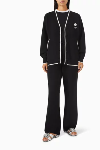 كارديغان بسحّاب وتطريز زهرة بوكي 2.0 مزيج صوف