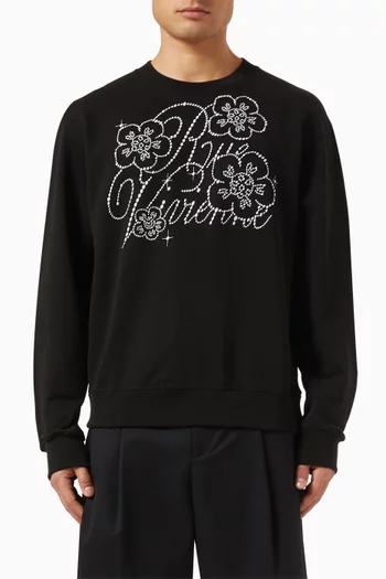 Constellation Embroidered Classic Sweatshirt in Cotton