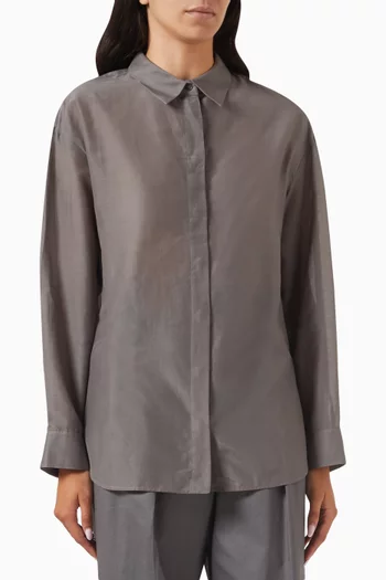 Long-sleeve Shirt in Cotton-silk
