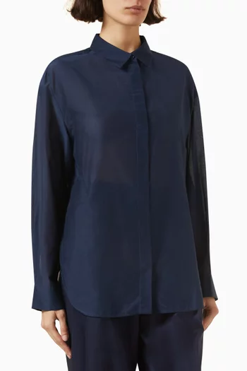 Long-sleeve Shirt in Cotton-silk