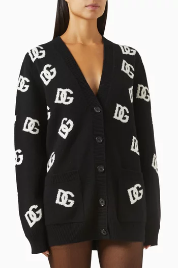 DG Logo-intarsia Cardigan in Wool-knit