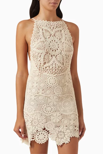 Whimsy Mini Dress in Cotton-crochet