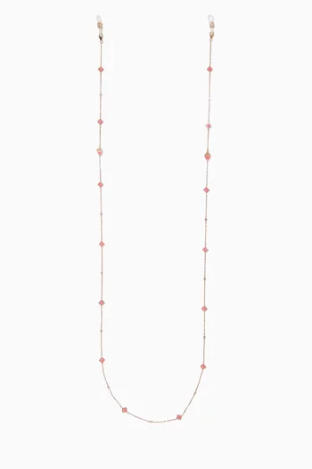 Cleo Mini Reve Pink Coral & Diamond Convertible Chain Necklace in 18kt Rose Gold