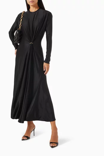 Long-sleeve Midi Dress in Stretch Viscose