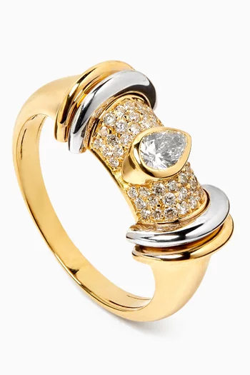 Warrior Full Diamond Ring in 18kt Yellow Gold